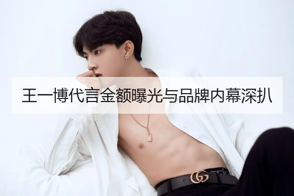 王一博代言金额曝光与品牌内幕深扒